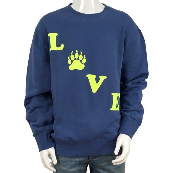 YJGLAM Other - YJGLAM Men Sweater a Love Word Desing Navy Blue Neon Color Sz L G20
